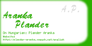 aranka plander business card